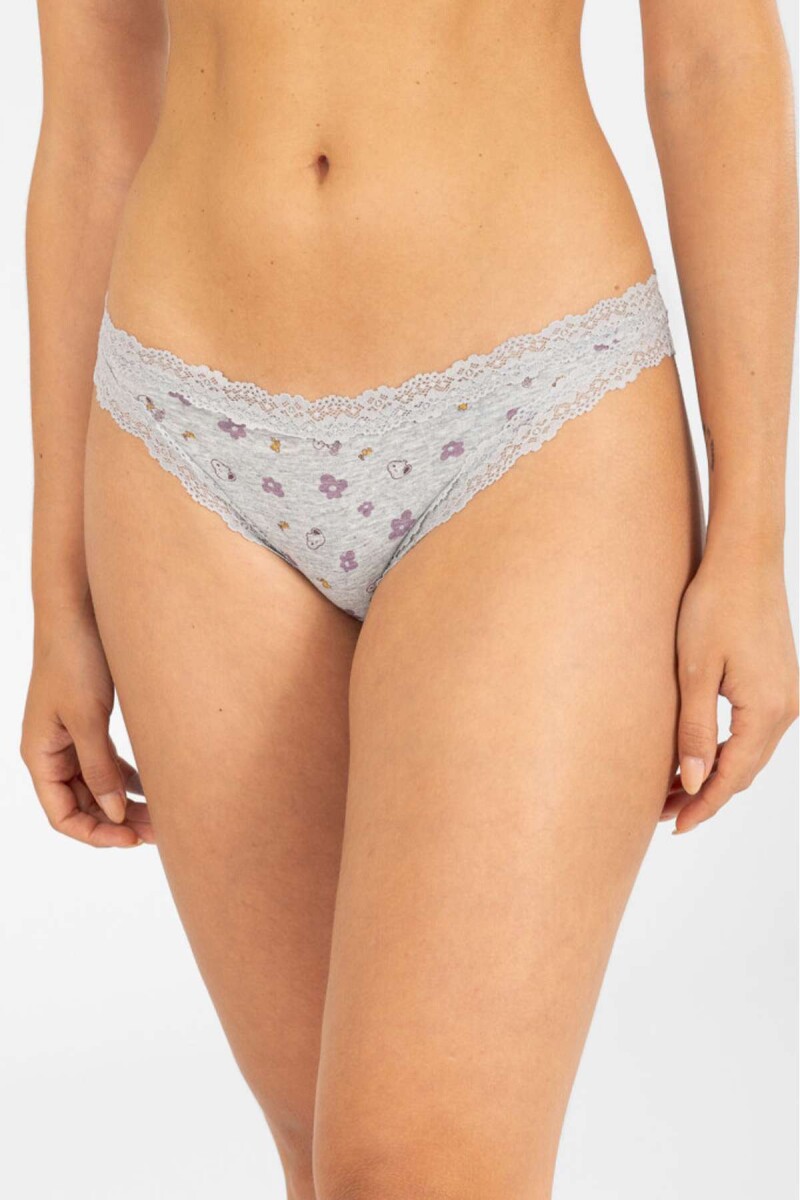 Bikini flower stripe - Gris 