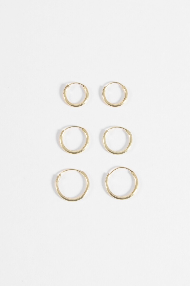 Set de aros pequeños dorado
