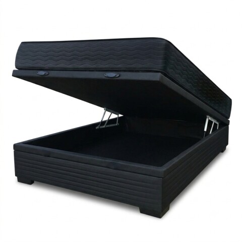 Sommier Baúl 2 Plazas Negro con Colchón Linde Zafiro 140x190 Firme Sommier Baúl 2 Plazas Negro con Colchón Linde Zafiro 140x190 Firme