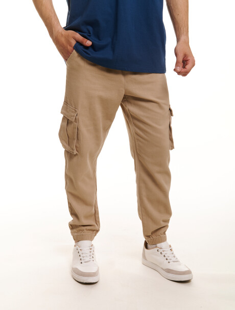 Pantalon cargo beige