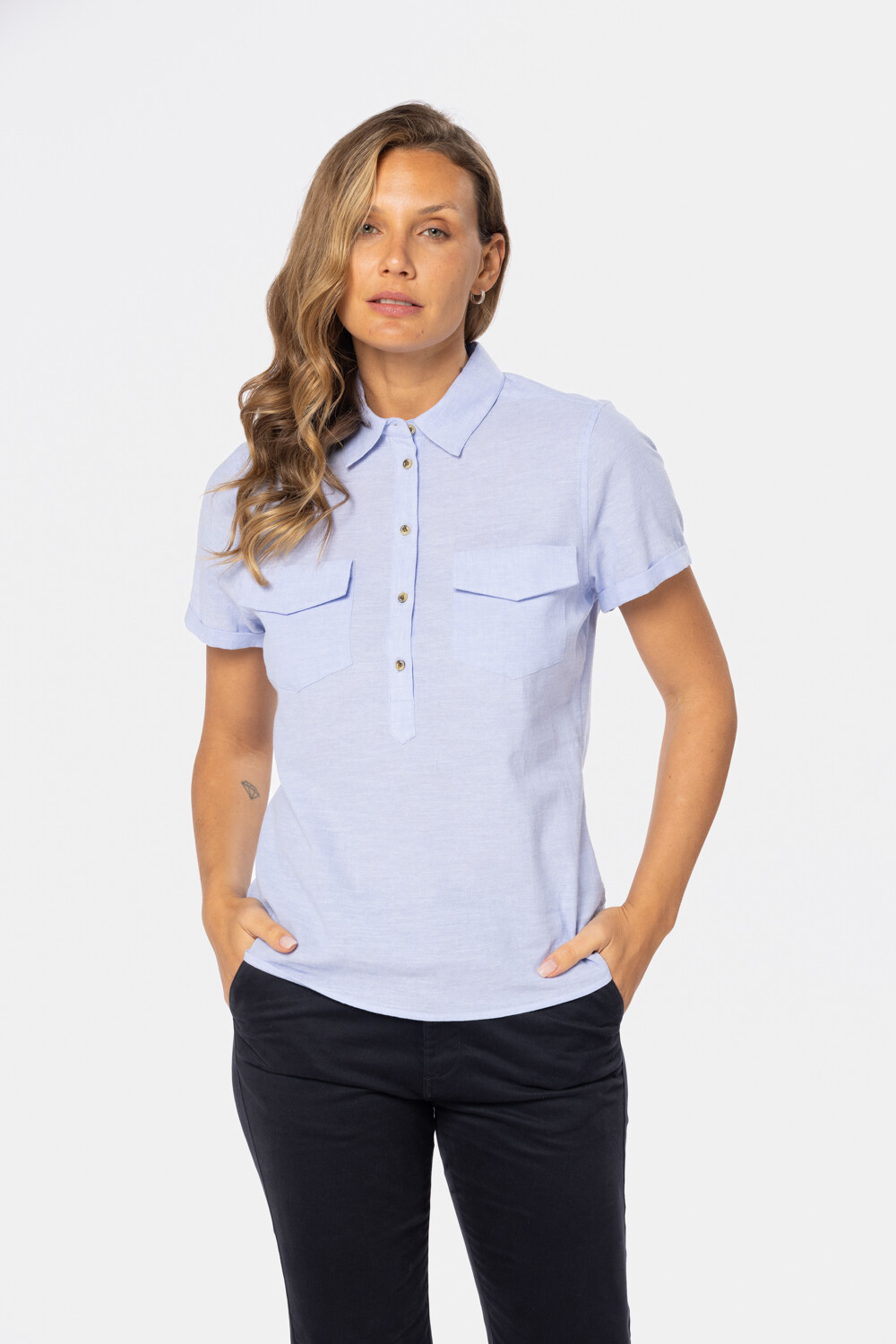 CAMISA DE LINO Lila