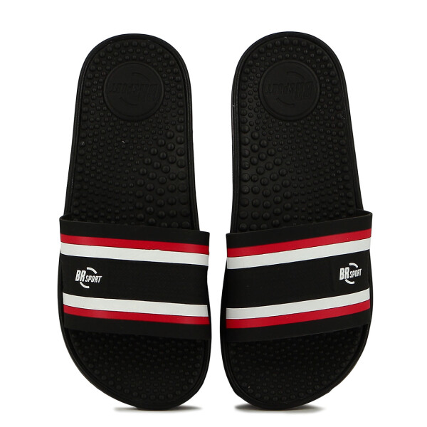 Chanclas Hombre Br Sport Tira Ancha Negro-blanco