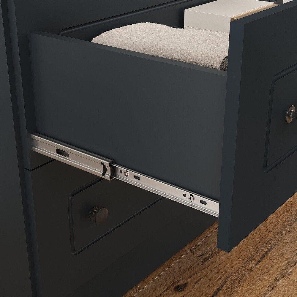 Ropero Americana PLUS 4 puertas 2 cajones - 100%MDF Gris Grafito