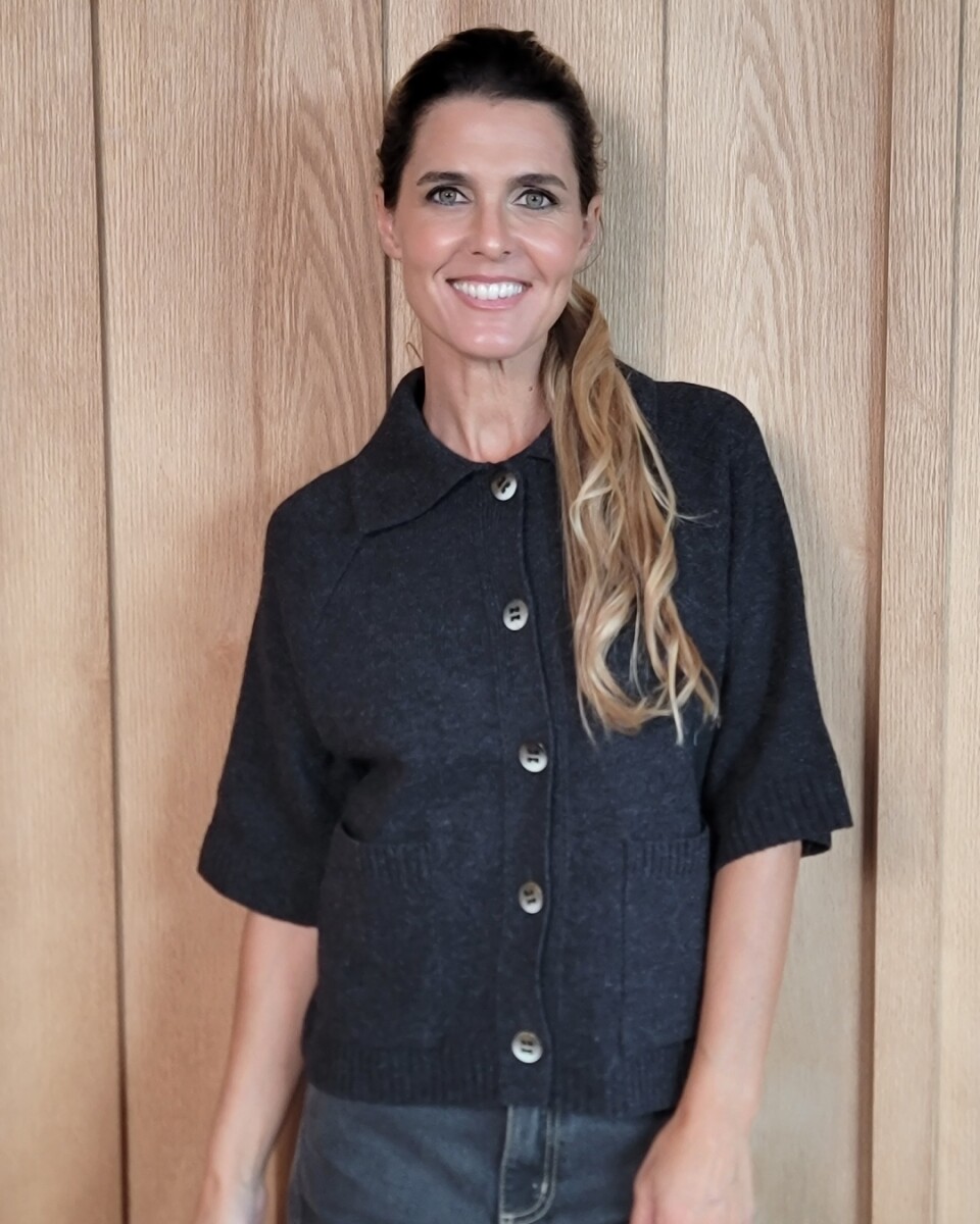 Cardigan Manchester Lambswool - Charcoal 