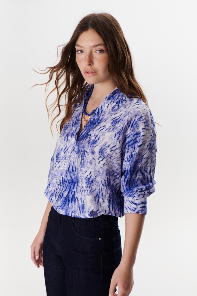 BLUSA HANNA ANIMAL AZUL