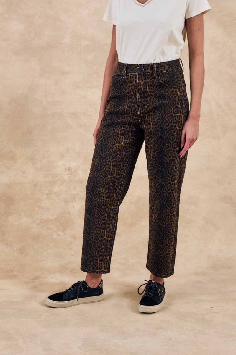 Jean Recto Animal Print Multi