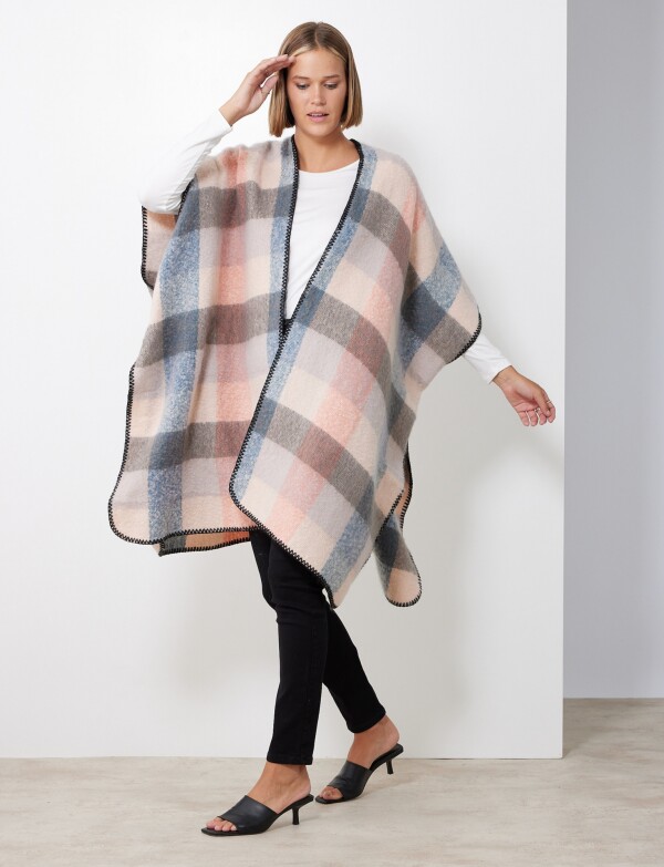 Ruana Cuadros MULTI/ROSA