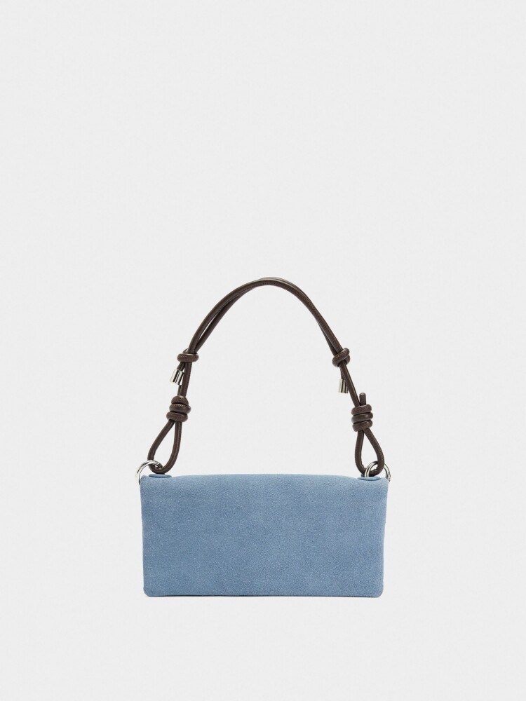 Cartera De Piel Con Asa azul