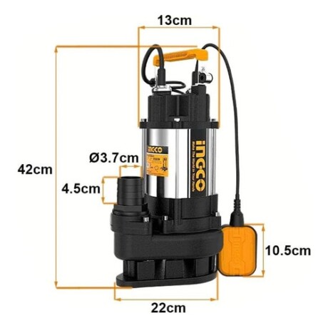 Bomba sumergible Ingco para pozo negro 750W Bomba sumergible Ingco para pozo negro 750W