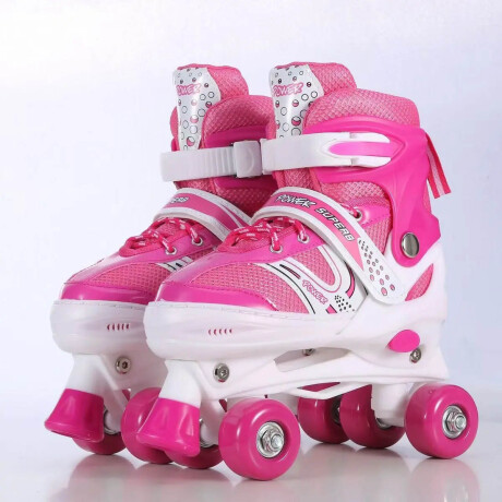 Patines Roller 4 Ruedas Pvc Infantil Ajustable Rosa