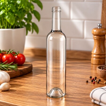 Botella de Vidrio Burdeos 750cc con Tapa Botella de Vidrio Burdeos 750cc con Tapa
