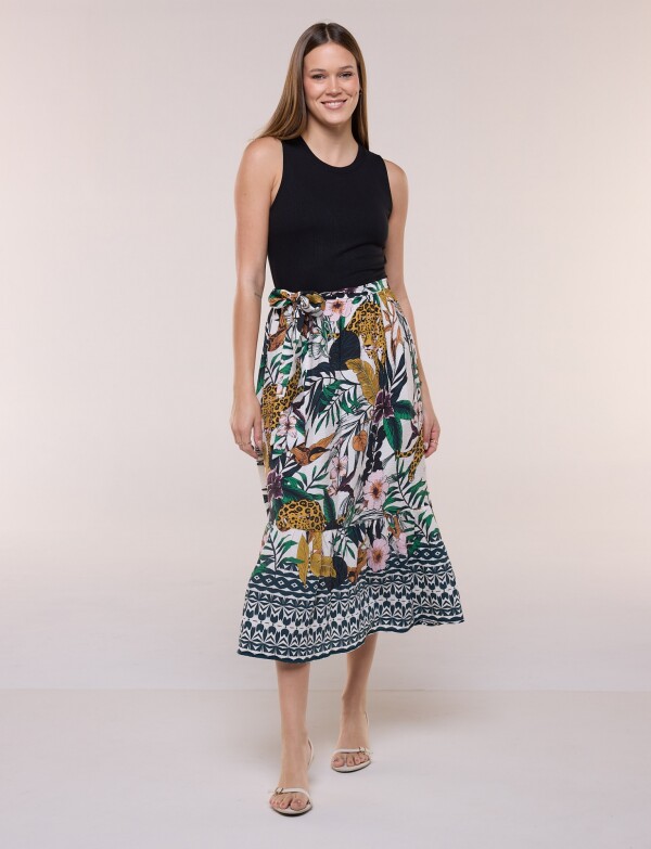 Vestido Maxi Combinado NEGRO/MULTI