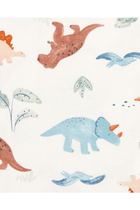 Set tres piezas de algodón, pantalón y dos bodies, diseño dinos Sin color