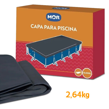 Cobertor P/Piscina Rectangular 10.000L 4,72x3m de PVC Mor Azul