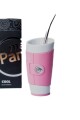 MATE PAMPA GUAMPA CON BOMBILLA ROSA