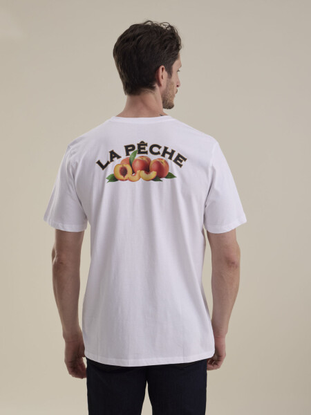 T-SHIRT ESTAMPA PEACHES BLANCO