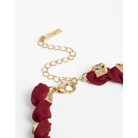 Set De Tobillera Y Anillo Rojo Burdeaux