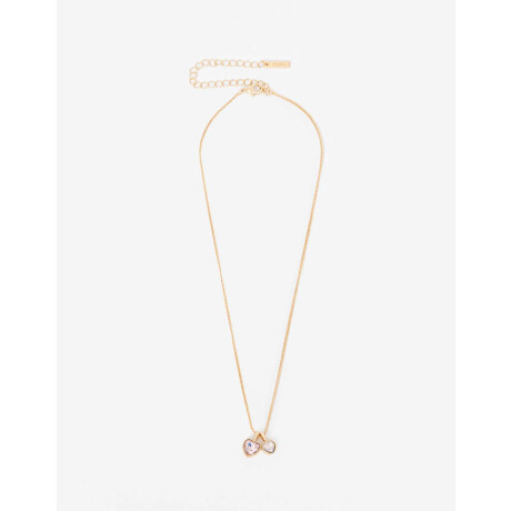 Collar Con Dije Doble Corazón Dorado