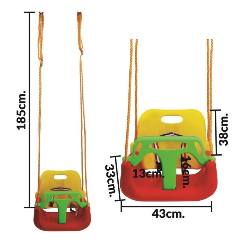 Hamaca bebé 3 en 1 plástica Rojo
