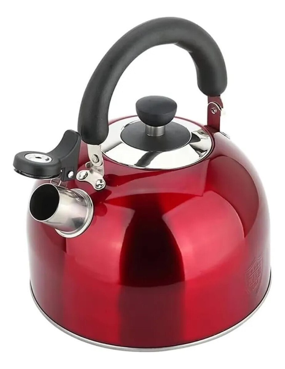 Caldera Pava de 3 Lts Acero Inoxidable De Colores - ROJO 