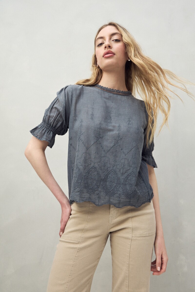 BLUSA MILAN Gris Crema