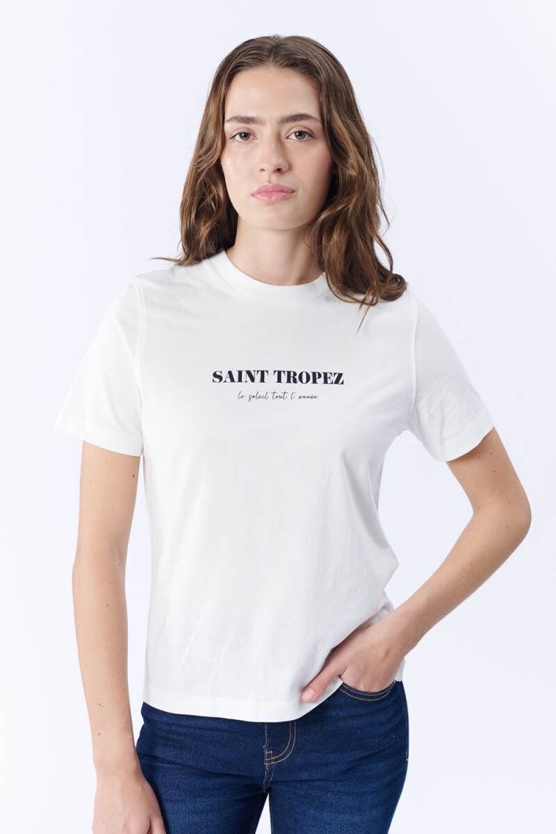 Remera Manga Corta Estampa - Saint Tropez Blanca 