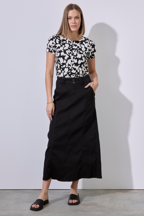 Falda Maxi Denim NEGRO