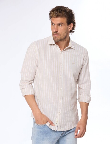 CAMISA DE LINO Beige