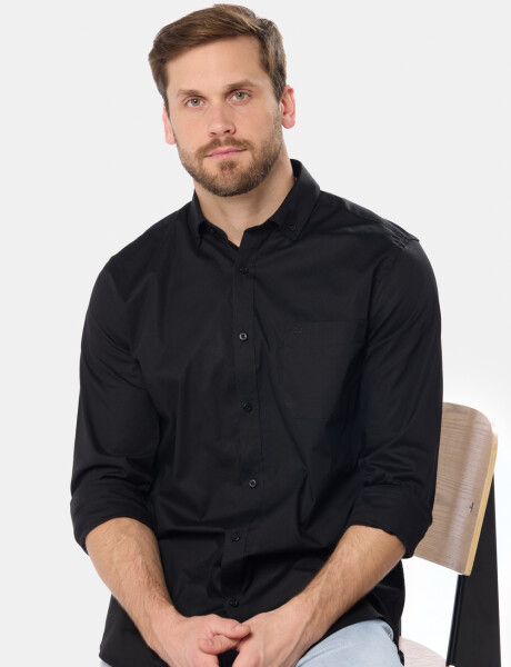 CAMISA LISA SPORT CON SPANDEX Negro