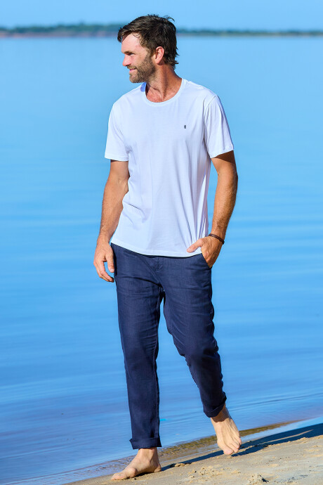 Pantalón de Lino Azul
