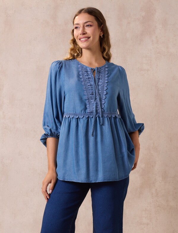 Blusa Tencel Det Crochet JEAN