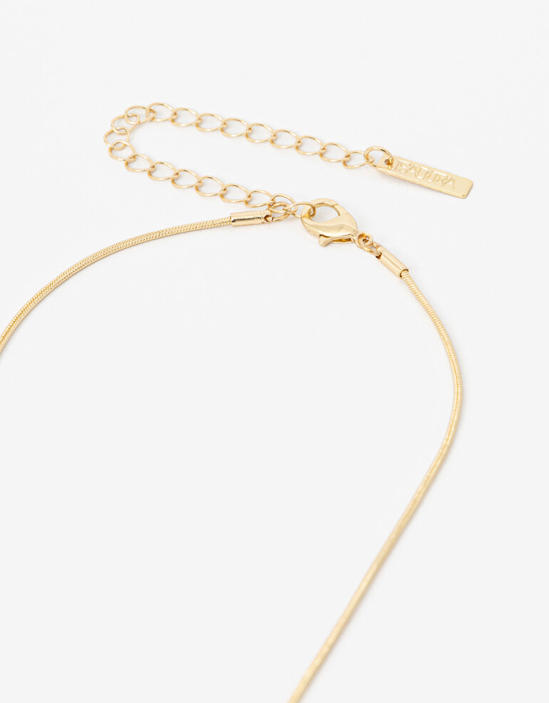 Collares Largos Metal Collar Con Dije Circular - Dorado