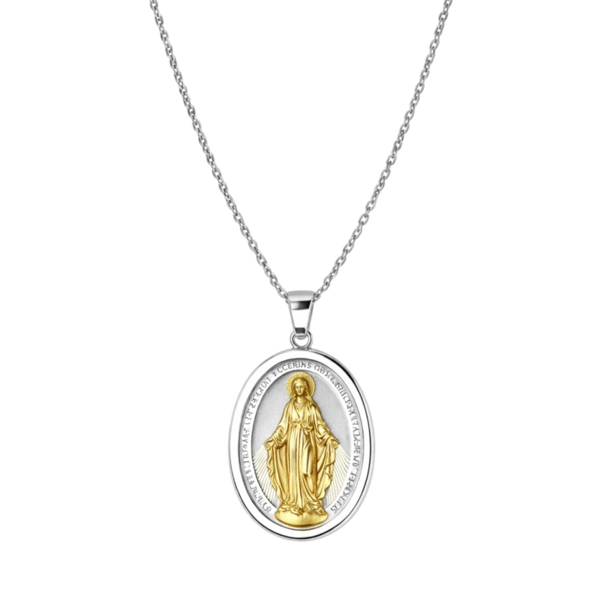Dije virgen milagrosa - Plata 925 y oro - CP4643 - sinpiedra 
