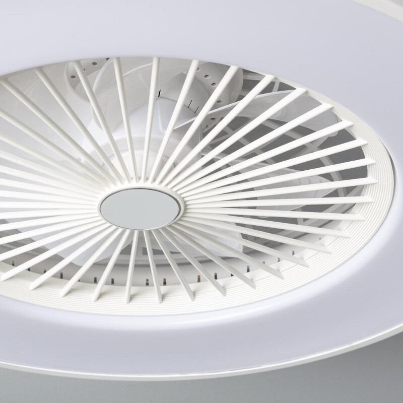 VENTILADOR DE TECHO DETROIT 20W Luminaria LED y Ventilador de Techo con Control Remoto CCT Detroit Blanco