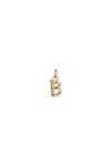 CHARM DE ALEACION DE METALES BAÑADO EN ORO DE 18 K CON FORMA DE LETRAB CON ARGOLLA Charm
