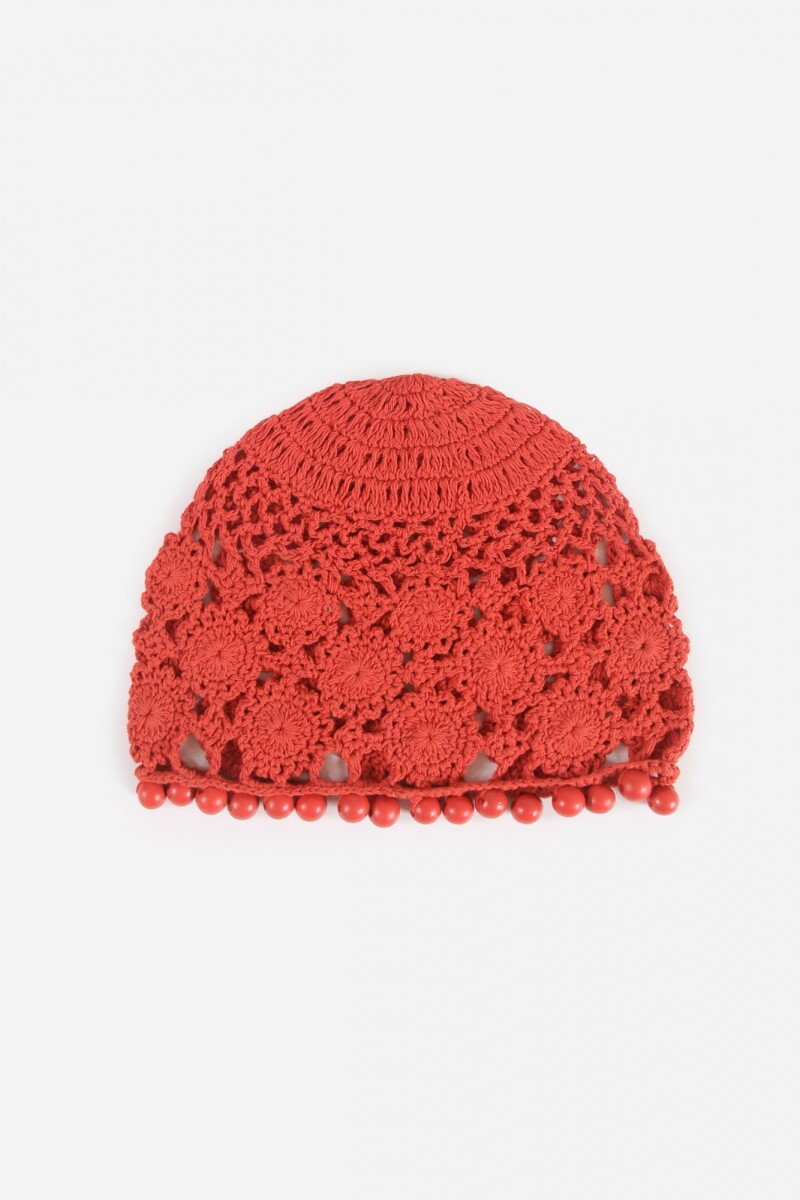 Casquete mesh flores rojo