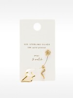 Set De Pendientes Con Cristales - Plata De Ley 925 dorado