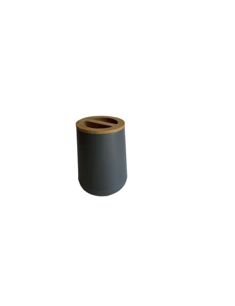 VASO PORTACEPILLOS EN PLASTICO Y MADERA GRIS VASO PORTACEPILLOS EN PLASTICO Y MADERA GRIS