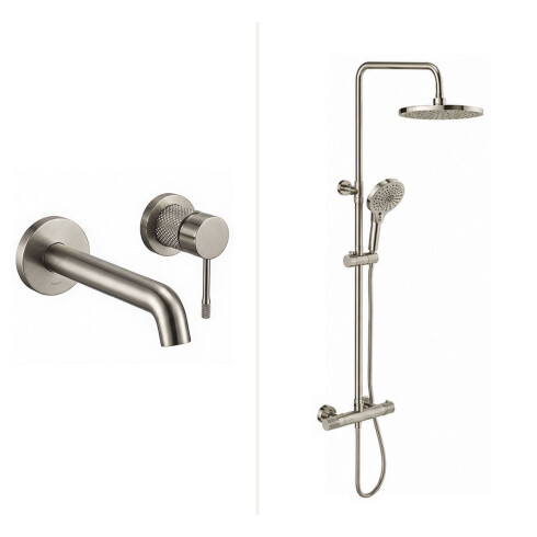 GRIFERIA JUEGO DE GRIFERIA MONOCOMANDO BRILLO SIGNATURE GRIS-BRUSHED NICKEL