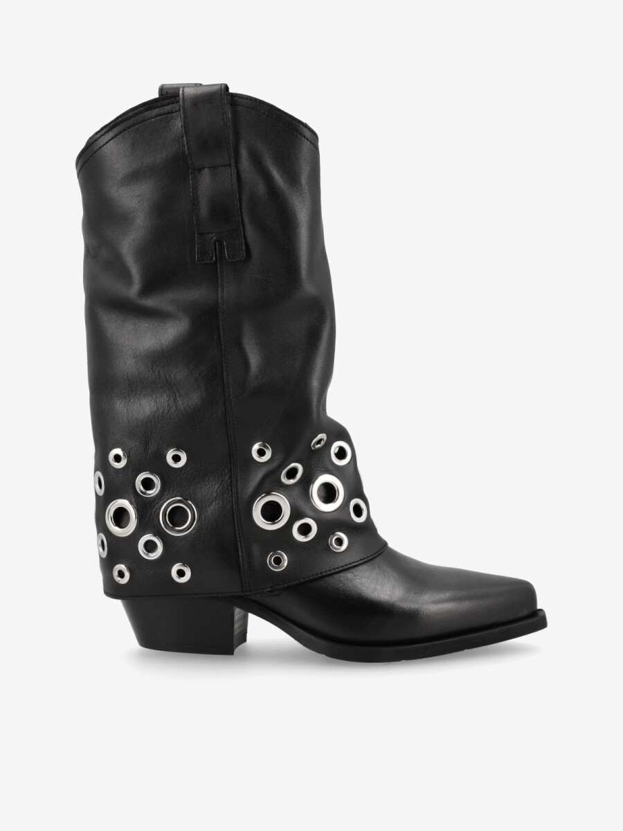 BOTA LARGA CAÑA DOBLE Y TACHAS 