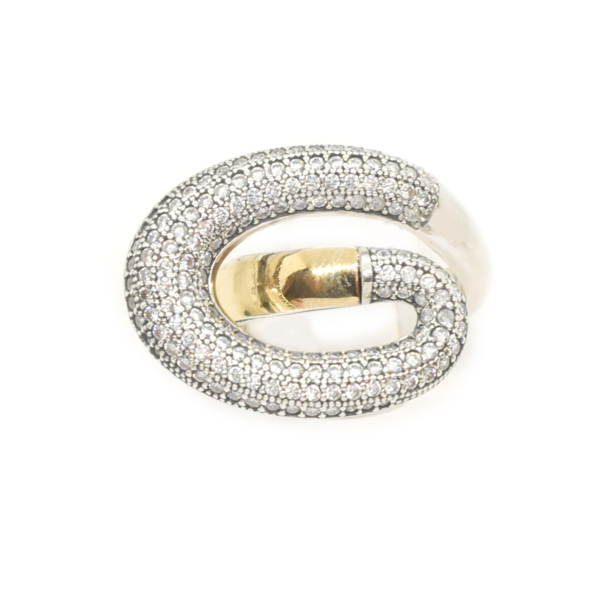 Anillo Oro y Plata con Zirconias 