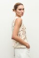 Top tejido crochet beige claro