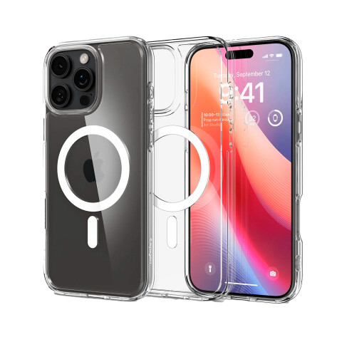 Spigen Funda Crystal Hybrid Mag Fit iPhone 16 Pro Max White Spigen Funda Crystal Hybrid Mag Fit iPhone 16 Pro Max White