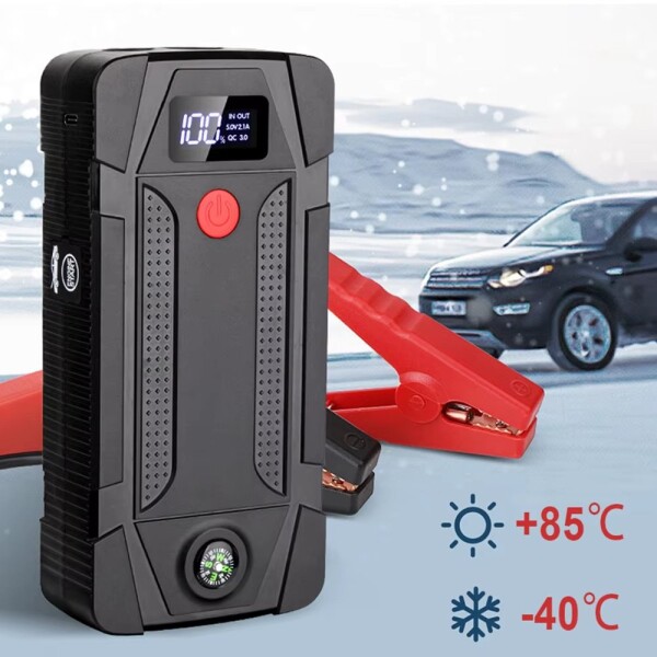 Arrancador Auto G-Power 12000 Mah + Compresor Aire + Pinzas Variante Color Negro