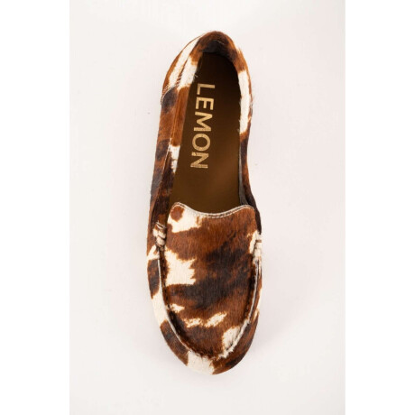 Mocasin Pelo Animal Print Marron