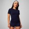 Top Feather Tech+ Short-Sleeve Mujer Deep Navy