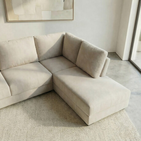 Rinconera Avero - Tela Microfibra - Chaise derecho Berlin 02 (Beige)