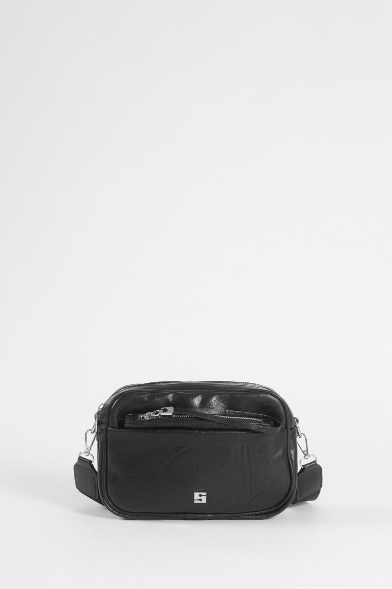 Cartera de hombro con cierres negro