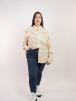 Camisa Sabana Beige y blanca