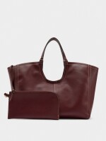 Bolso Shopper Liso Con Bolsa burdeos